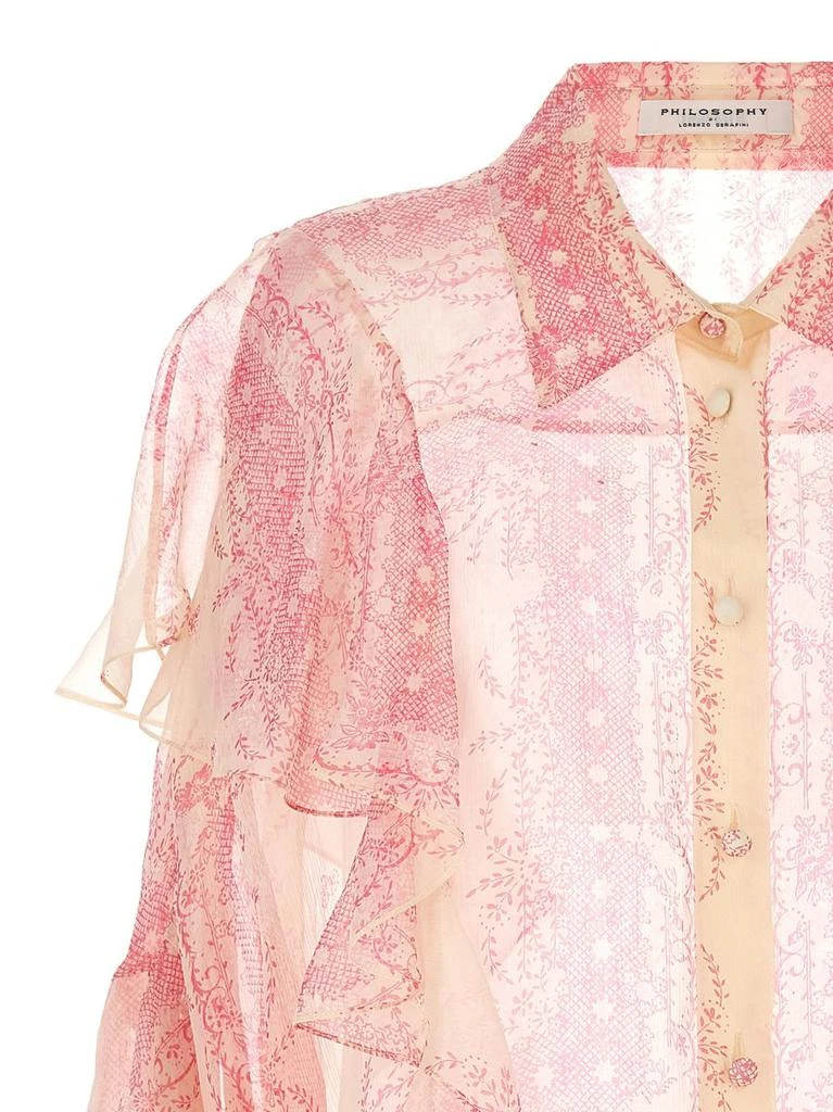 PHILOSOPHY di LORENZO SERAFINI Philosophy Di Lorenzo Serafini Silk Crépon Shirt Ruffles 3