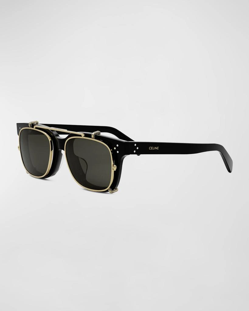 Celine Men's Bold Blue Light-Blocking Square Glasses 1