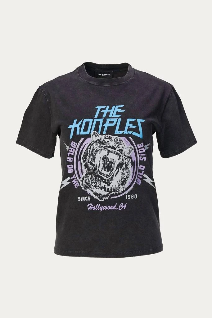 The Kooples T-Shirt With Tiger Print In Black 2