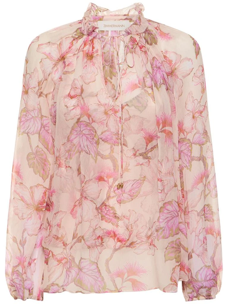 Zimmermann Matchmaker Billow Printed Viscose Shirt 1