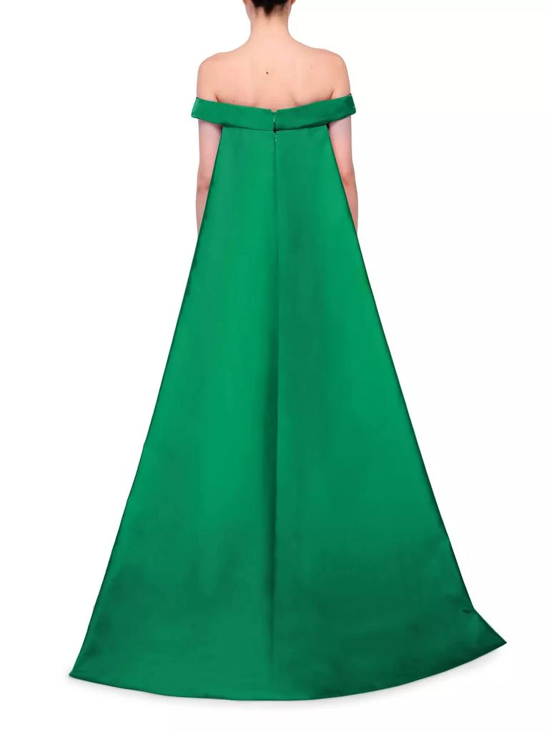 Honayda Off-The-Shoulder Cape Gown 3