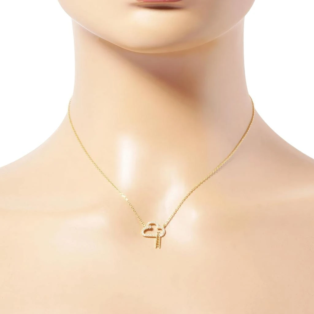 FASHNZFAB Women's Gold Dipped Cloud Pendant Necklace 2