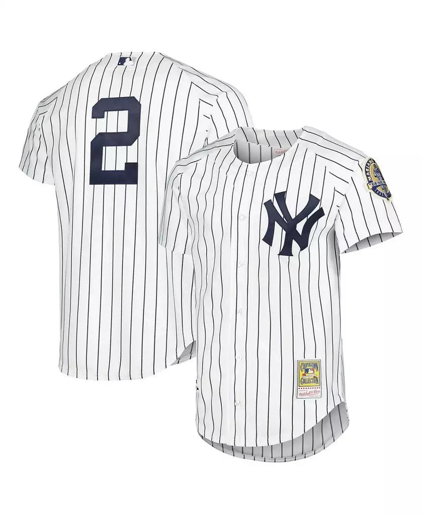 Mitchell & Ness Men's Derek Jeter White New York Yankees Cooperstown Collection Authentic Jersey 1