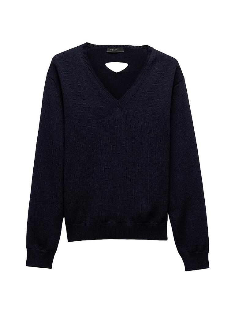 【送料&関税込】Prada Midnight Blue Wool Blend Sweater Prada Midnight Blue Wool Blend Sweater | italist
