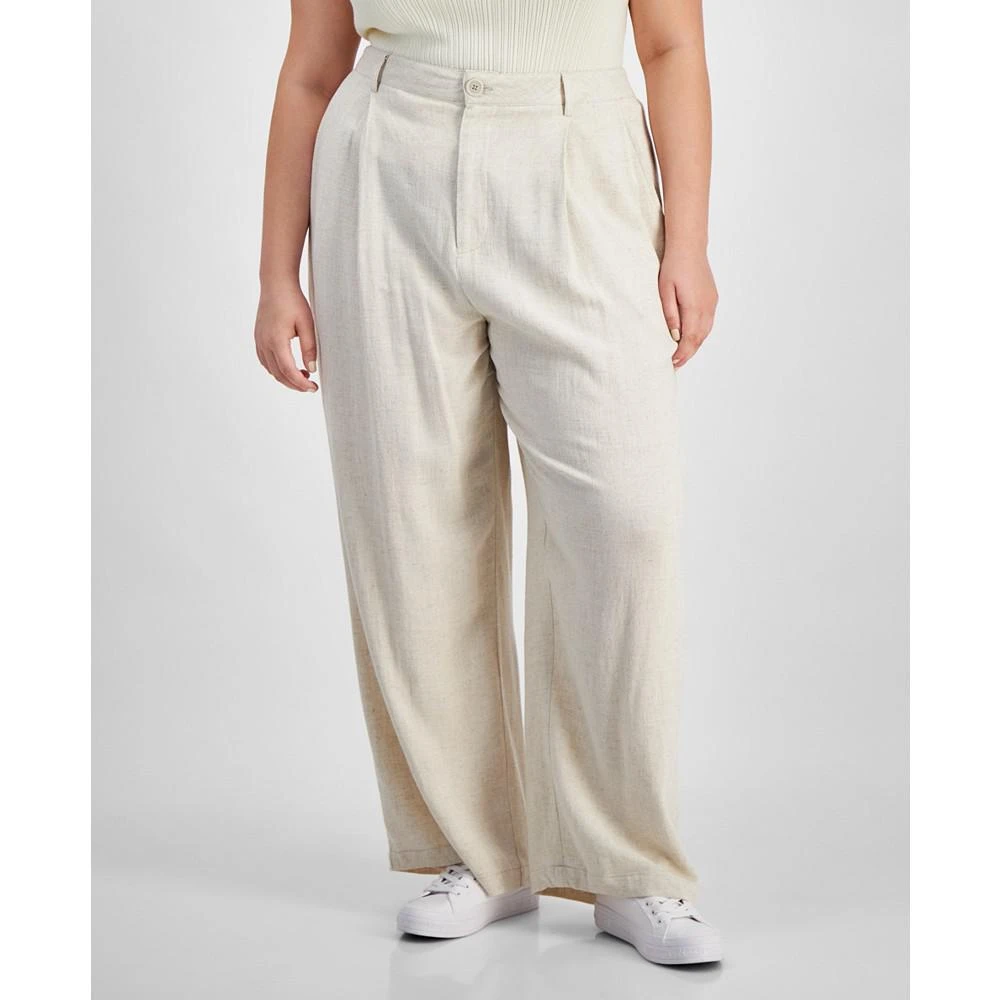 And Now This Trendy Plus Size Pleat-Front Wide-Leg Pants