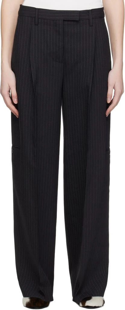 Acne Studios Black Tailored Pinstripe Trousers 1