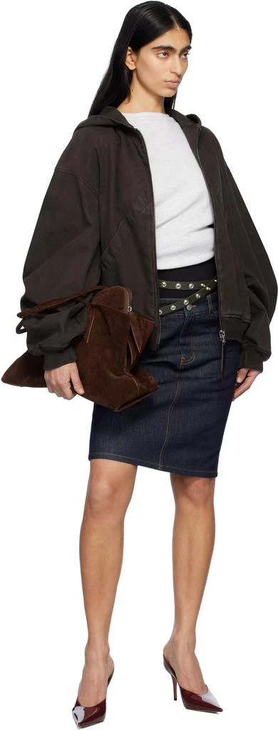 The Attico Brown Hooded Bomber Jacket 4