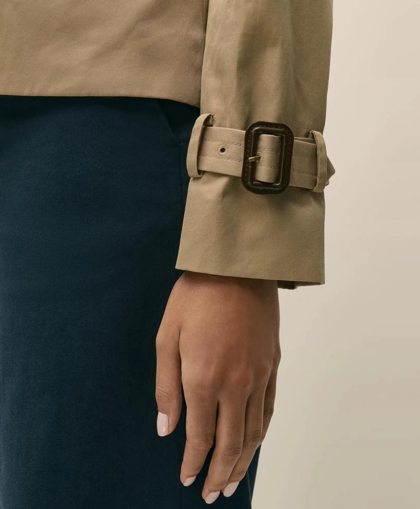 Brooks Brothers Supima® Cotton Water Repellent Cropped Trench Coat 4
