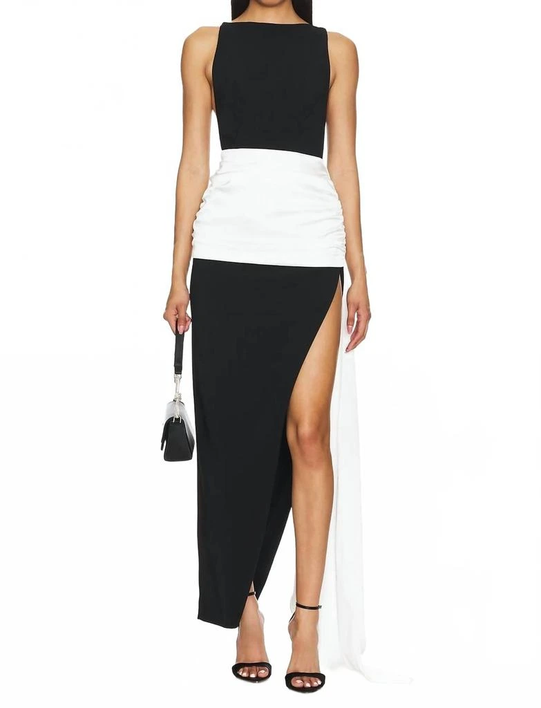 NBD Zafinah Gown In Black 
White