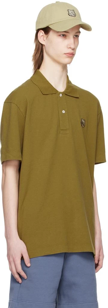 Maison Kitsuné Khaki Bold Fox Head Polo 2