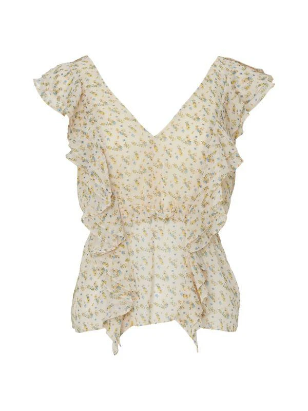 MARISSA WEBB Lilly Floral Flutter Chiffon Blouse 4