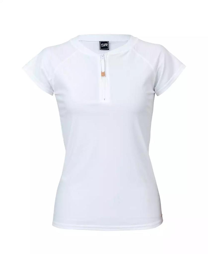 Snapper Rock Ladies White Half Zip SS Rash Top