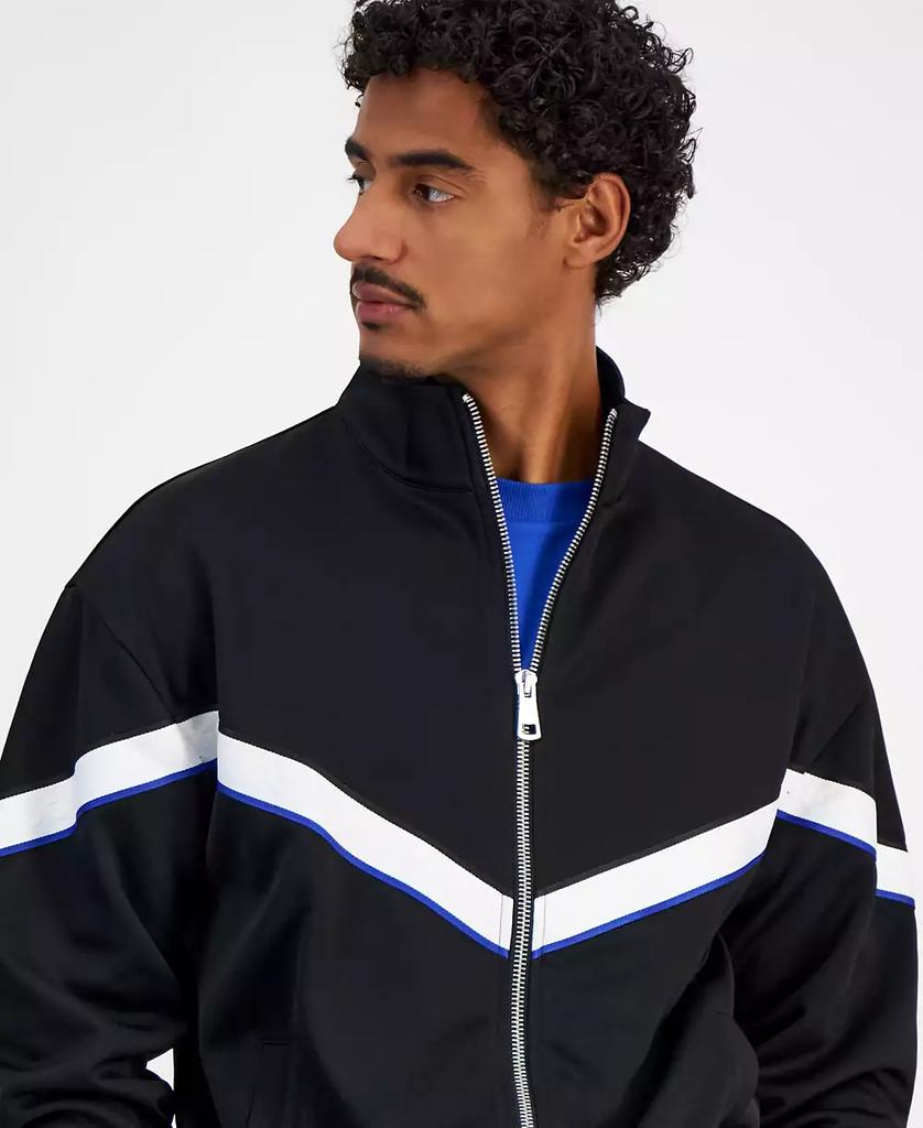 Hugo Boss Men's Napones Zip Front Chevron Stripe Track Jacket