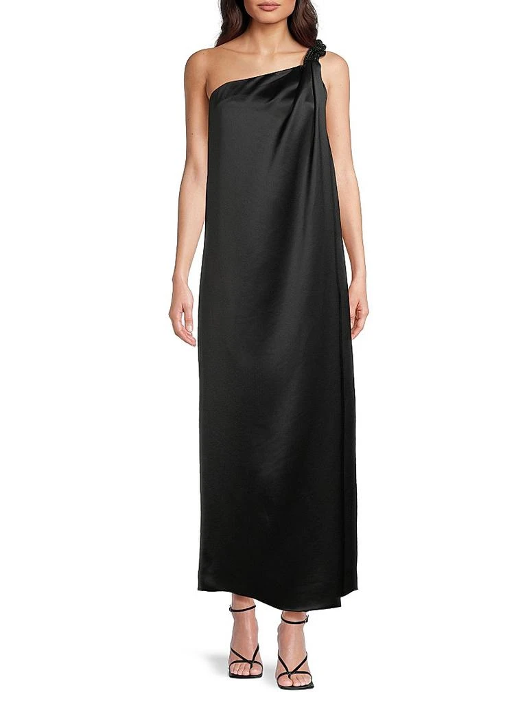 UNGARO Shea Embellished Knot One-Shoulder Dress 3