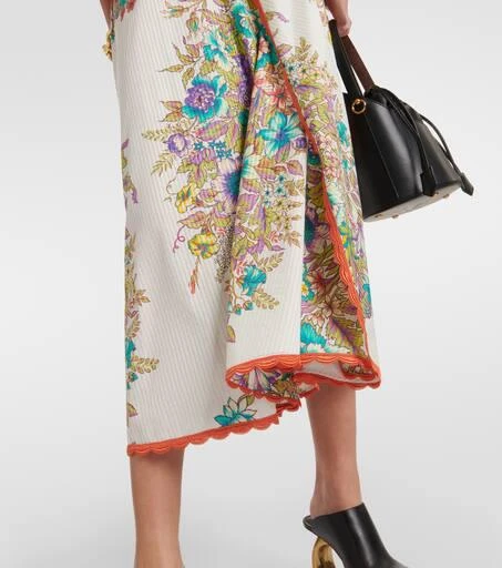 ETRO Floral cotton and silk midi skirt 5