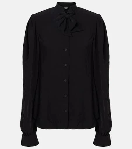 Balenciaga Tie-neck crêpe blouse 1