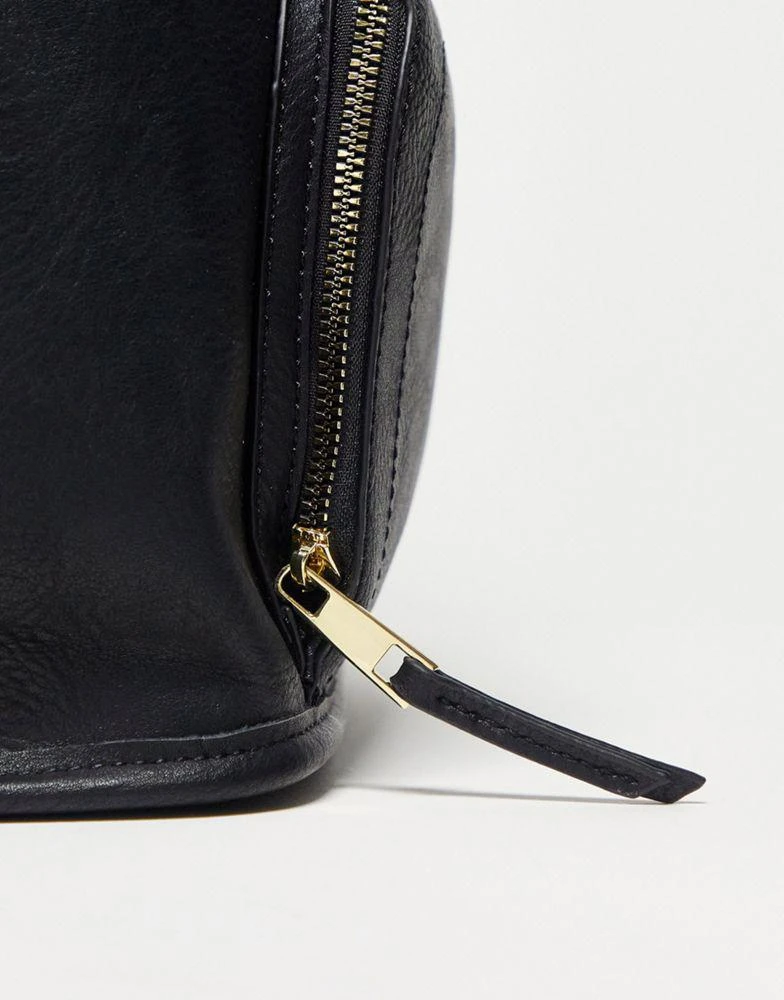 ASOS ASOS DESIGN soft backpack with zip front pocket in black 3