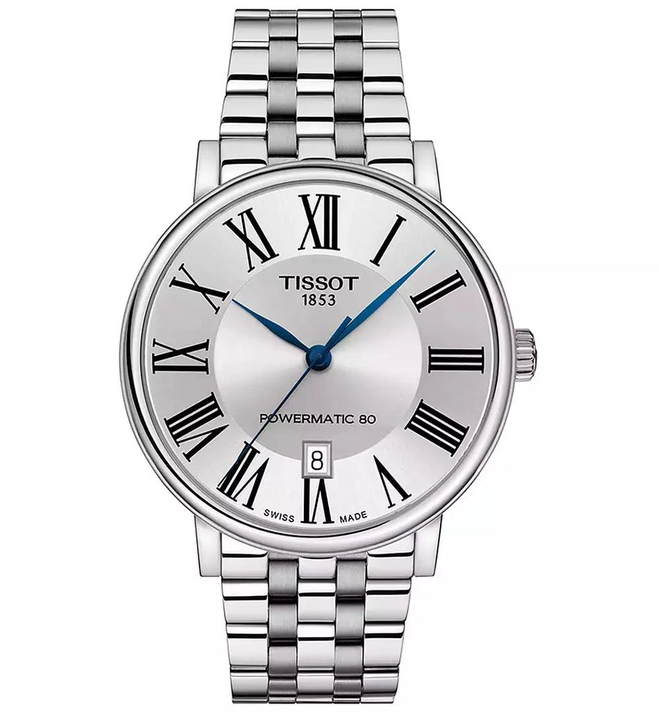 Tissot Men
s Swiss Automatic Carson Premium Powermatic 80 Stainless Steel Bracelet Watch 40mm