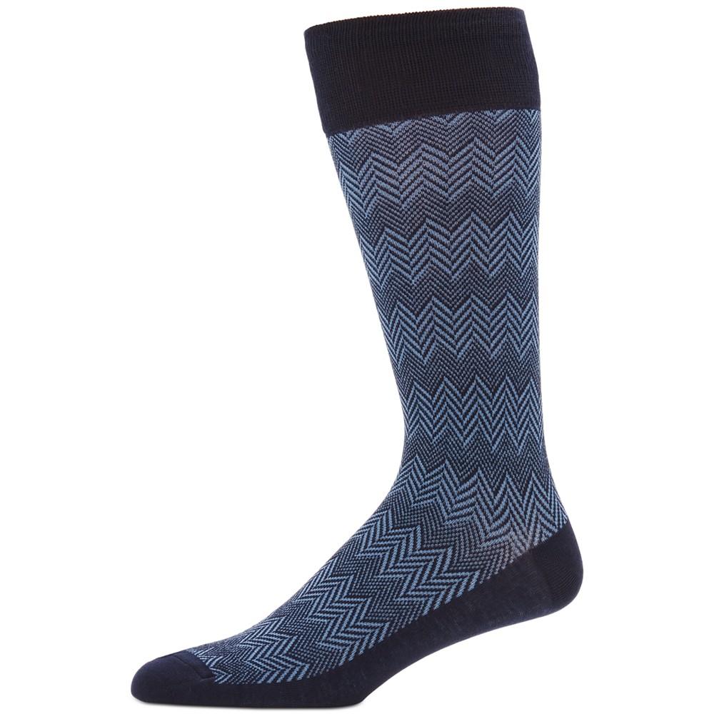 Perry Ellis Portfolio Men's Herringbone Moisture-Wicking Dress Socks