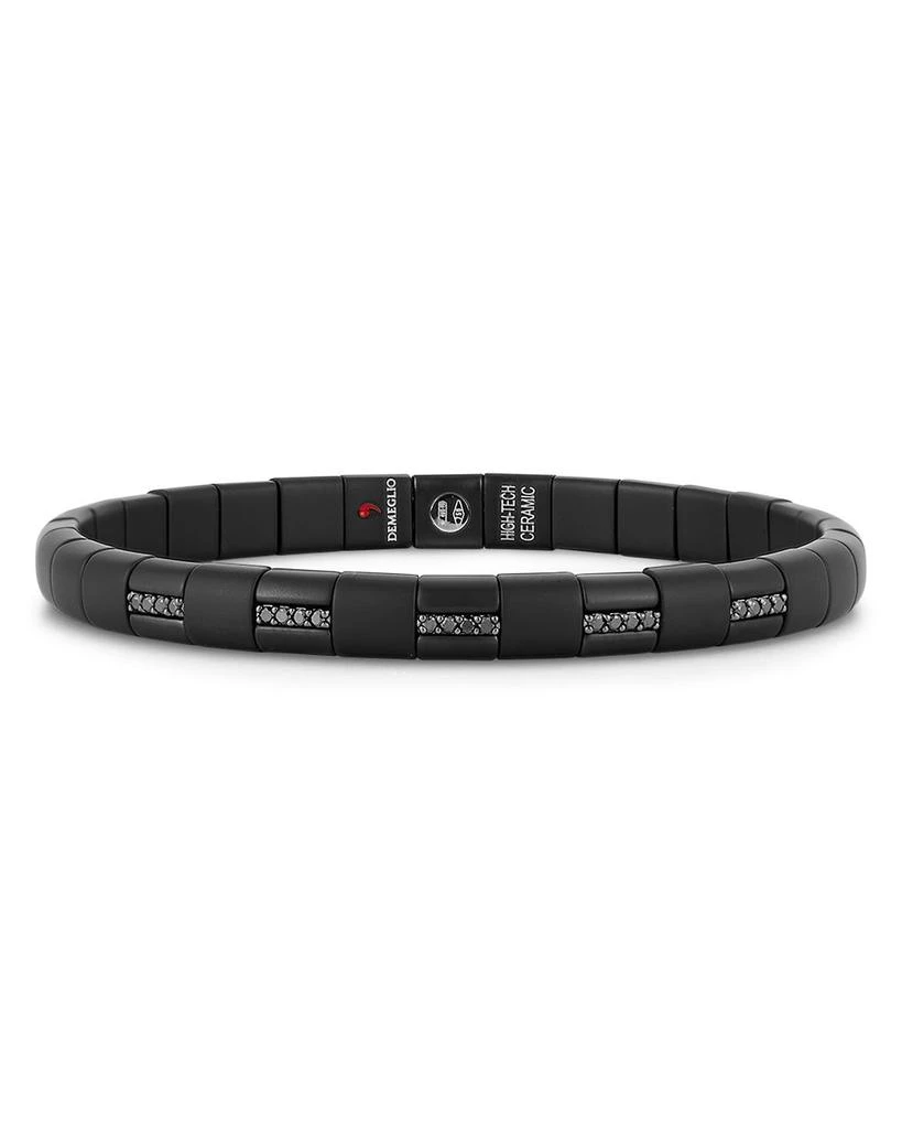 Roberto Demeglio Men's 18K White Gold & Black Ceramic UOMO Black Diamond Pura Bracelet 1