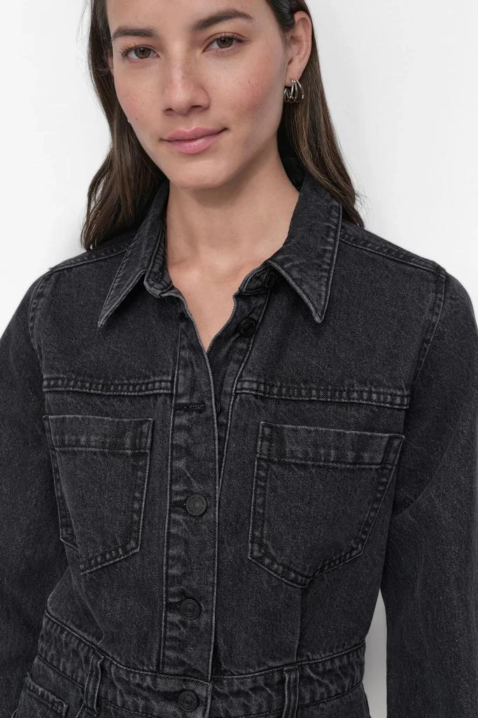 DKNY BUTTON DOWN LONG SLEEVE DENIM DRESS 4