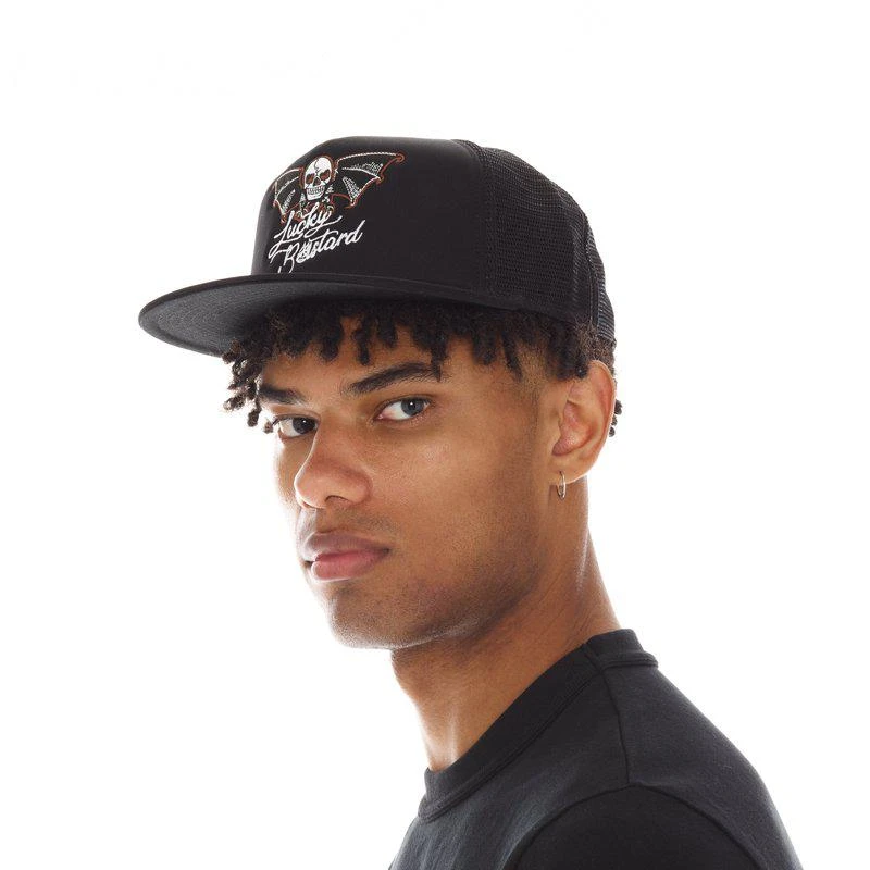 Cult Of Individuality Lucky Bastard Trucker Hat In Black ONE SIZE 2