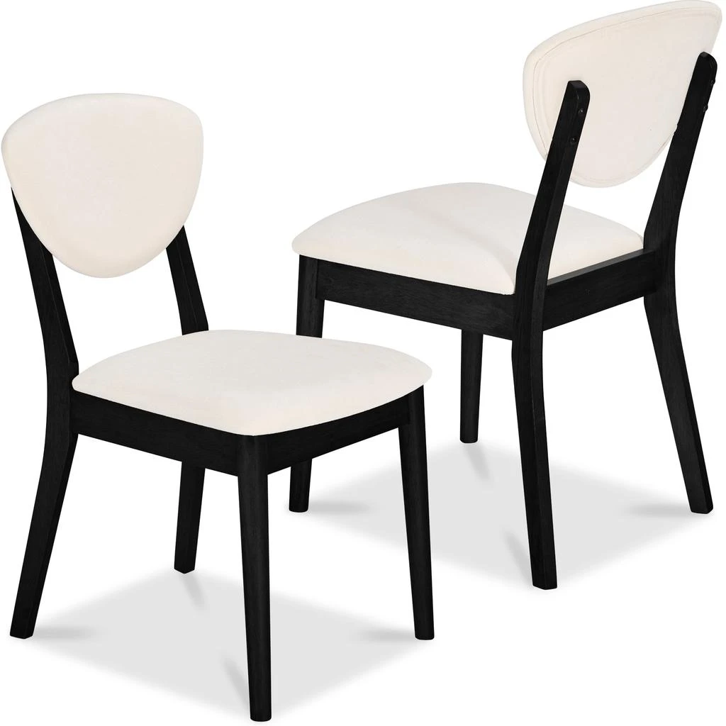 Best Choice Products 2-Piece Mid-Century Modern Wood 
Upholstered Dining Chair Set