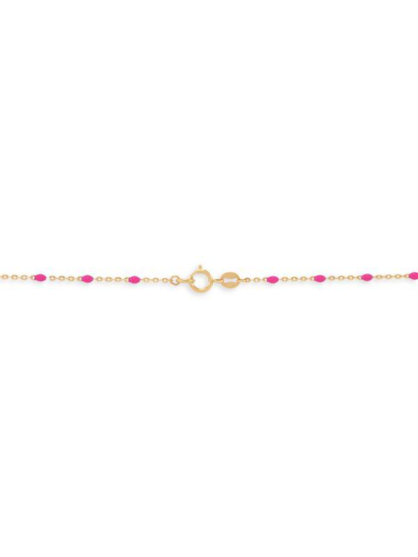 Saks Fifth Avenue 14K Yellow Gold & Pink Enamel Pendant Necklace