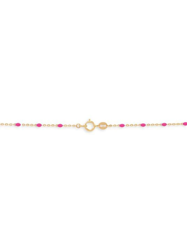 Saks Fifth Avenue 14K Yellow Gold & Pink Enamel Pendant Necklace 2
