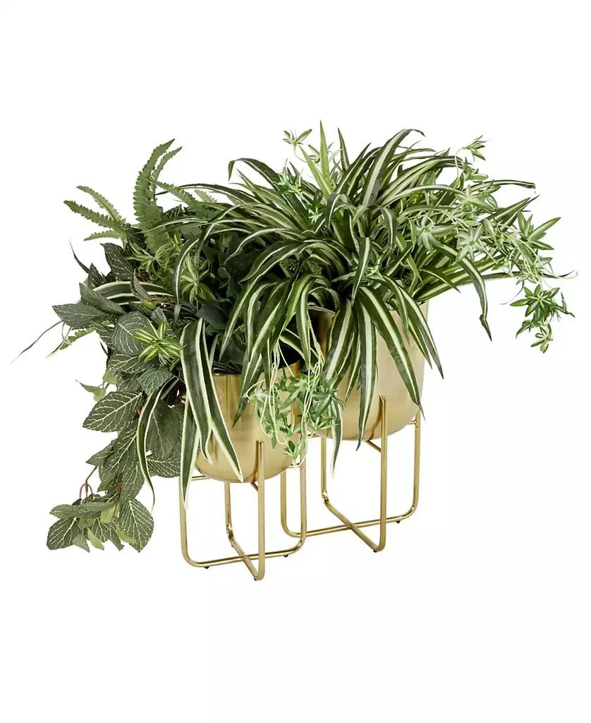 Rosemary Lane Contemporary Style Large Round Metallic Planters in ...