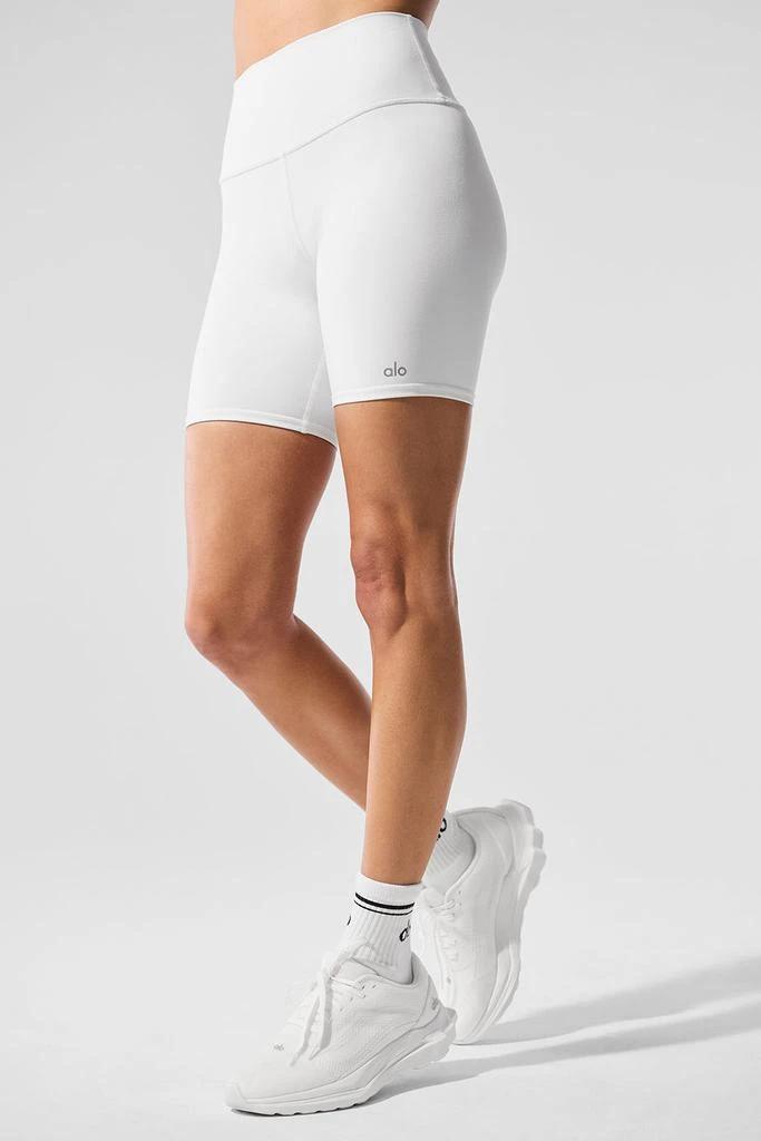 Alo 7" High-Waist Biker Short - White 3
