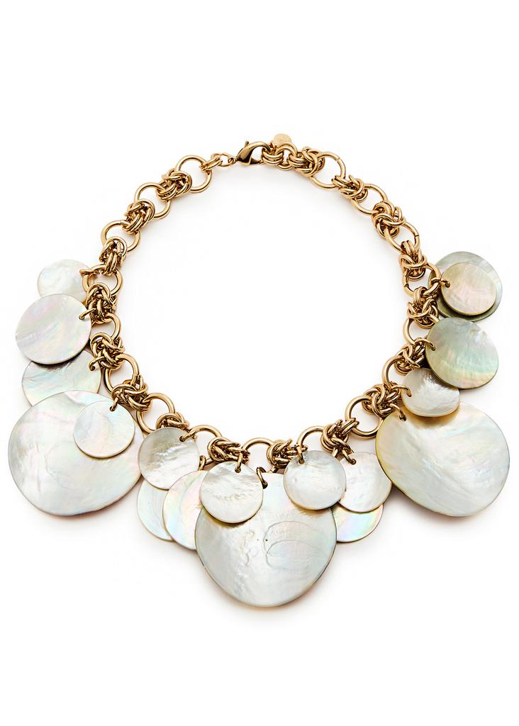 RABANNE Shell Disc pearl necklace