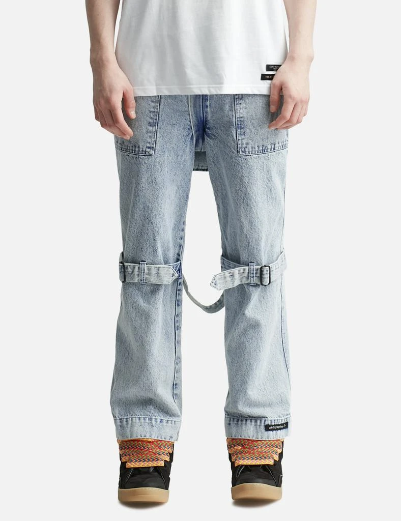 99%IS- DENIM WASHED BONDAGE PANTS 3