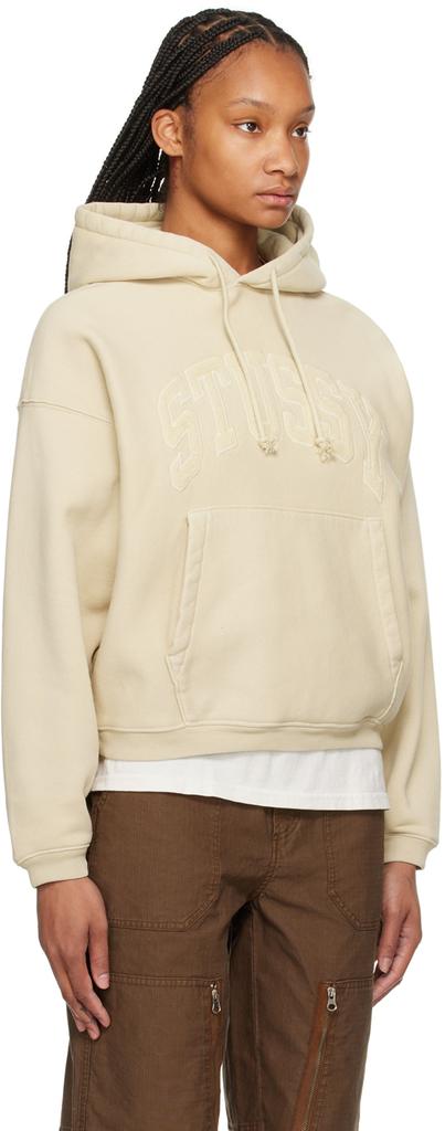 Stüssy Beige Appliqué Hoodie