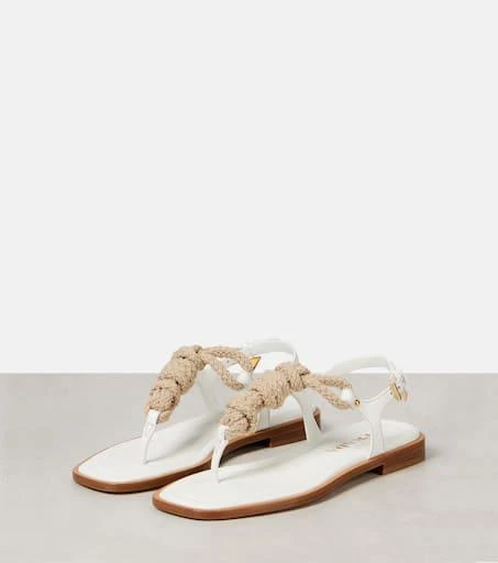 Prada Leather-trimmed thong sandals 4