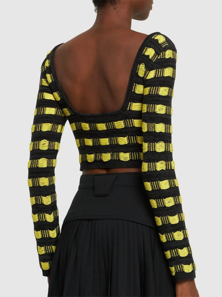 FERRARI Wool Knit Open Back Cropped Top 2