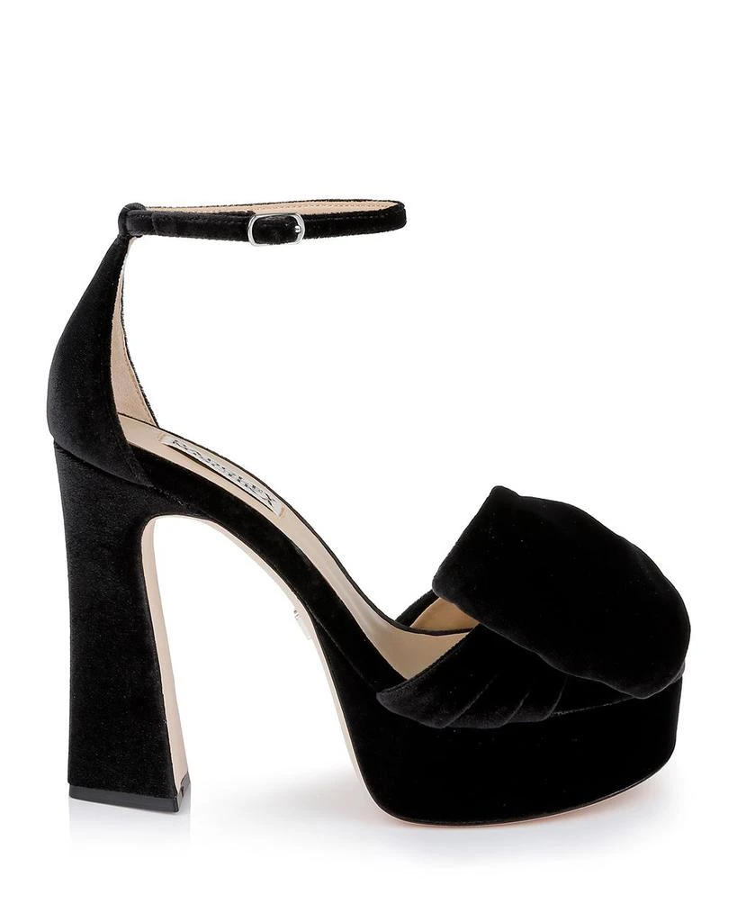 Badgley Mischka Women's Alora II Square Toe Bow Embellished High Heel Platform Sandals 2