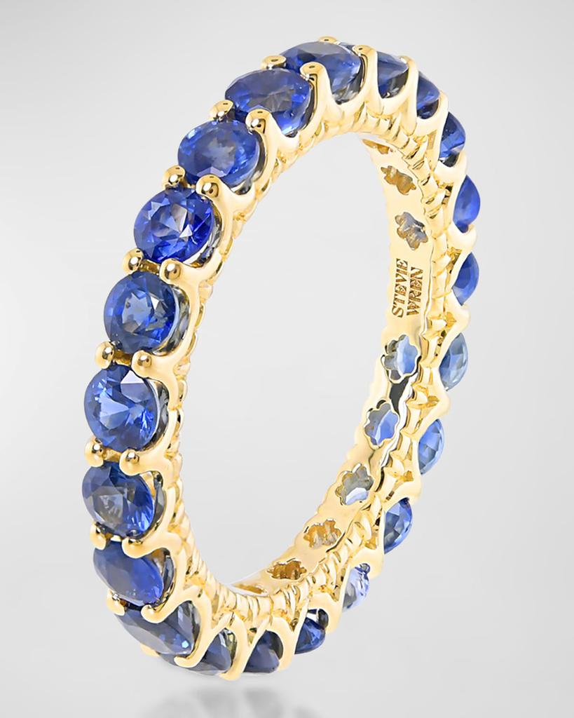 Stevie Wren 18K Yellow Gold Blue Sapphire Hero Eternity Band, Size 7