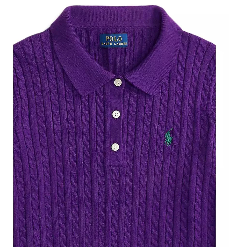 Ralph Lauren Girls 7-16 Mini-Cable Polo Sweater 3