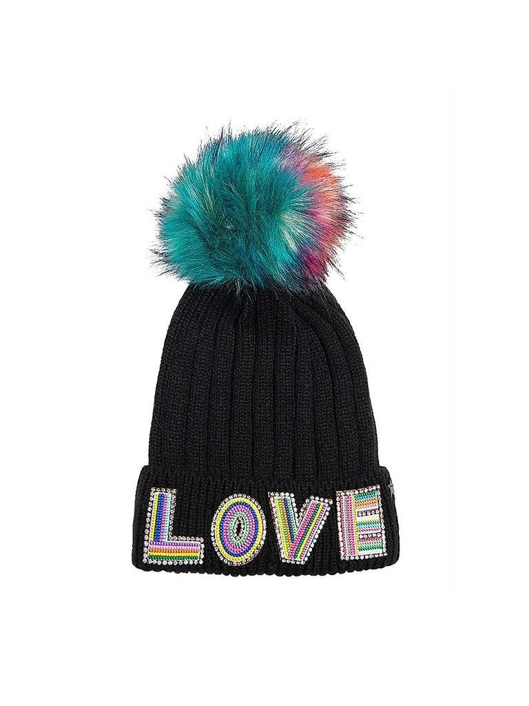 Jocelyn Embellished Faux-Fur Pom-Pom Beanie - Hats - Compare  display picture 1