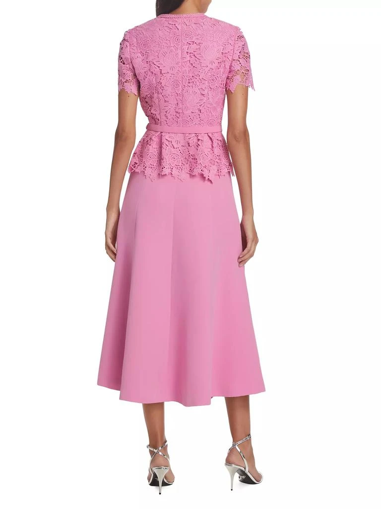 Self Portrait Mixed-Media Lace Midi-Dress 5