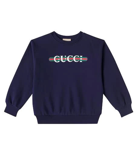 Gucci Web Stripe logo cotton jersey sweatshirt 1