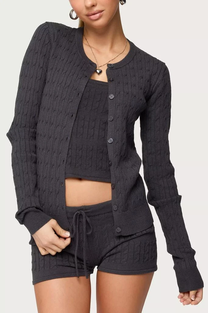 Edikted Edikted Nella Cable Knit Button Up Cardigan