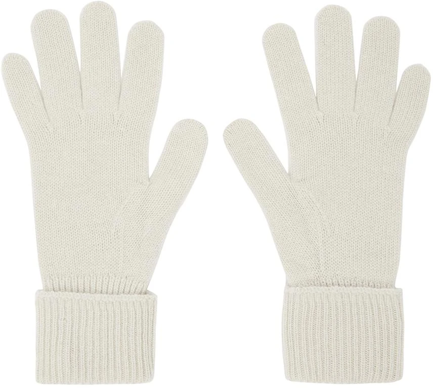 Burberry Off-White Logo-Embroidered Gloves 2