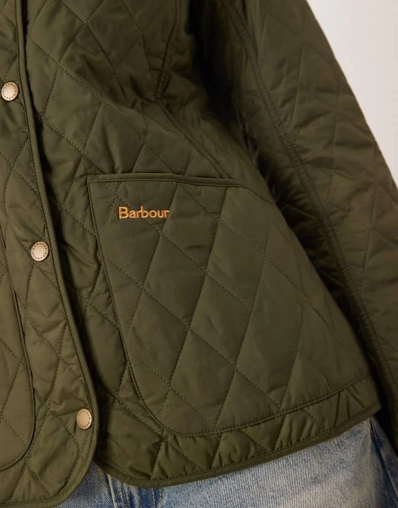 Barbour Barbour Annandale diamond quilt jacket with cord collar in olive 3