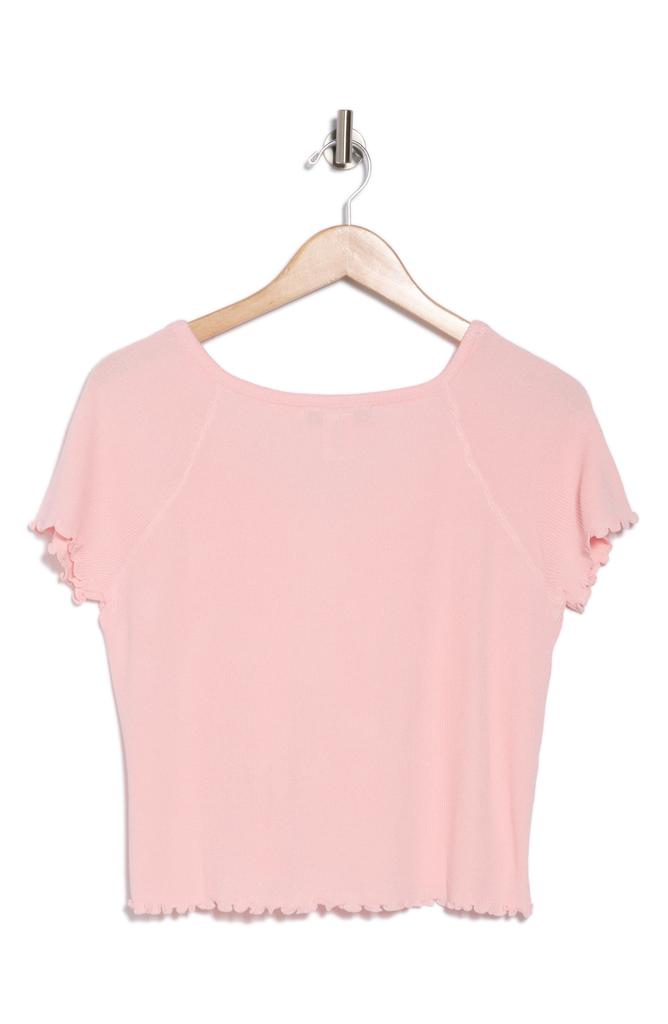 Cotton Emporium Bow Embellished Short Sleeve Crop T-Shirt