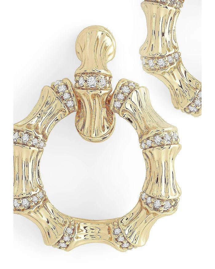 Anabel Aram Sculpted Bamboo Double Hoop Earrings in 18K Gold Plated 4