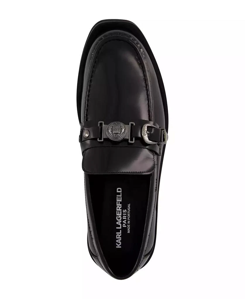 Karl Lagerfeld Paris Men's White Label Box Leather Moc Toe Loafers 6