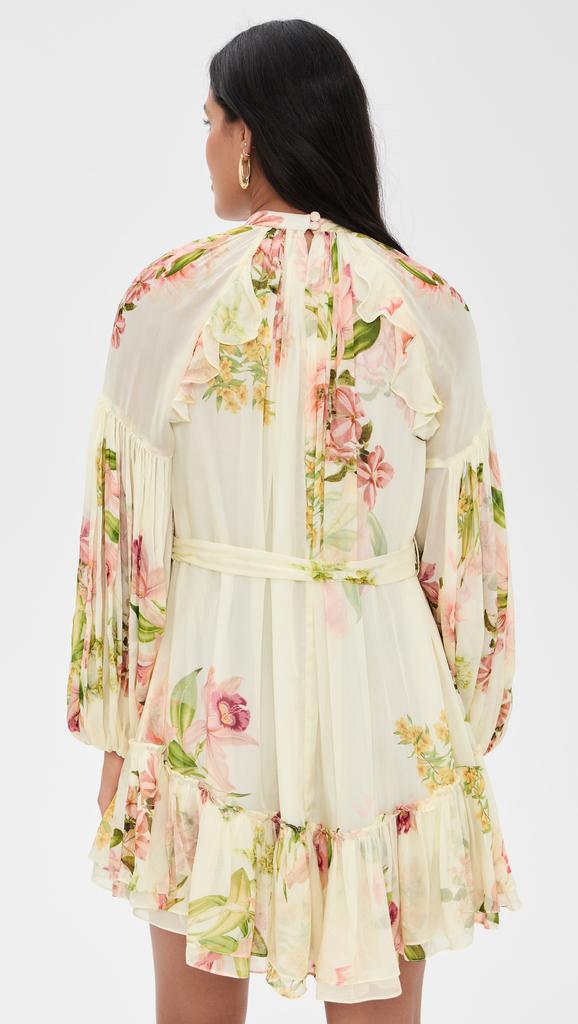 Hemant and Nandita Ruffle Mini Dress with Tie Up Belt