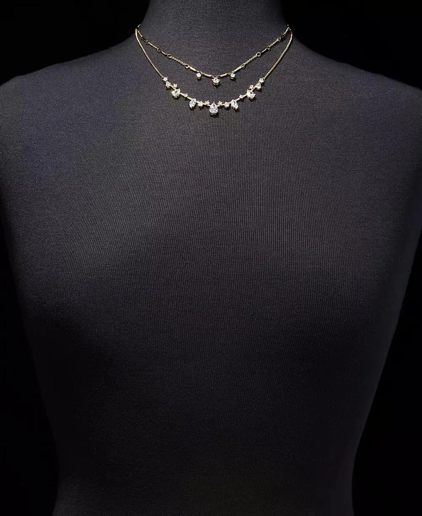 Anne Klein Cubic Zirconia Bar Layered Statement Necklace, 16" + 3" extender 4